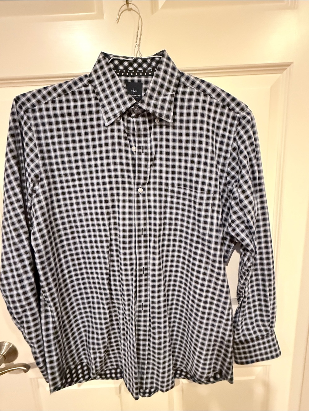 Tailorbyrd Black and White Checked Dress Shirt